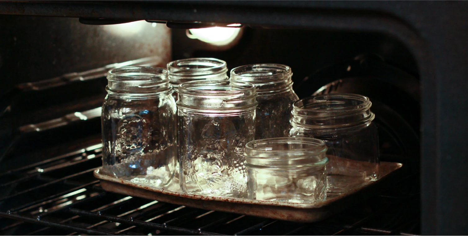 Sterilized canning jars
