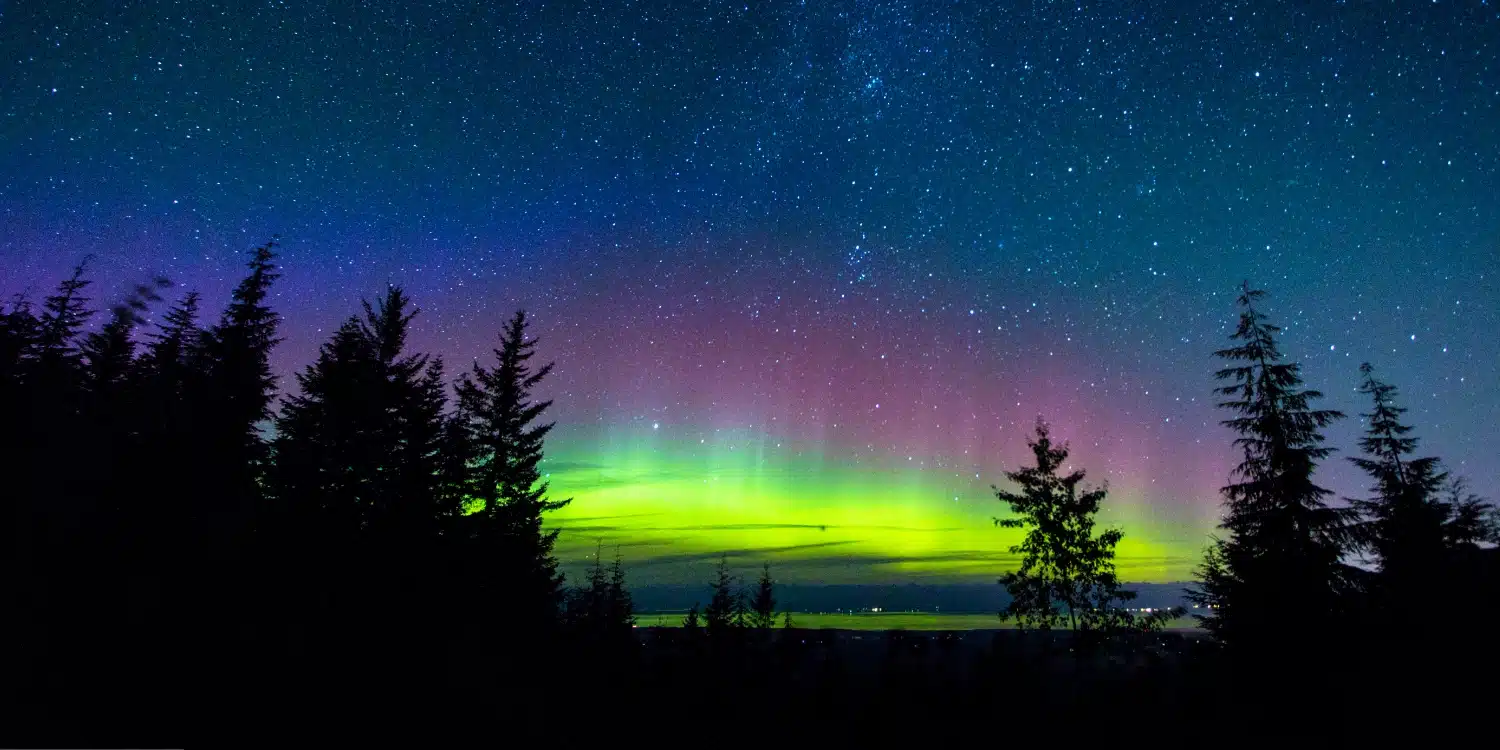 northern lights over the Comox Valley