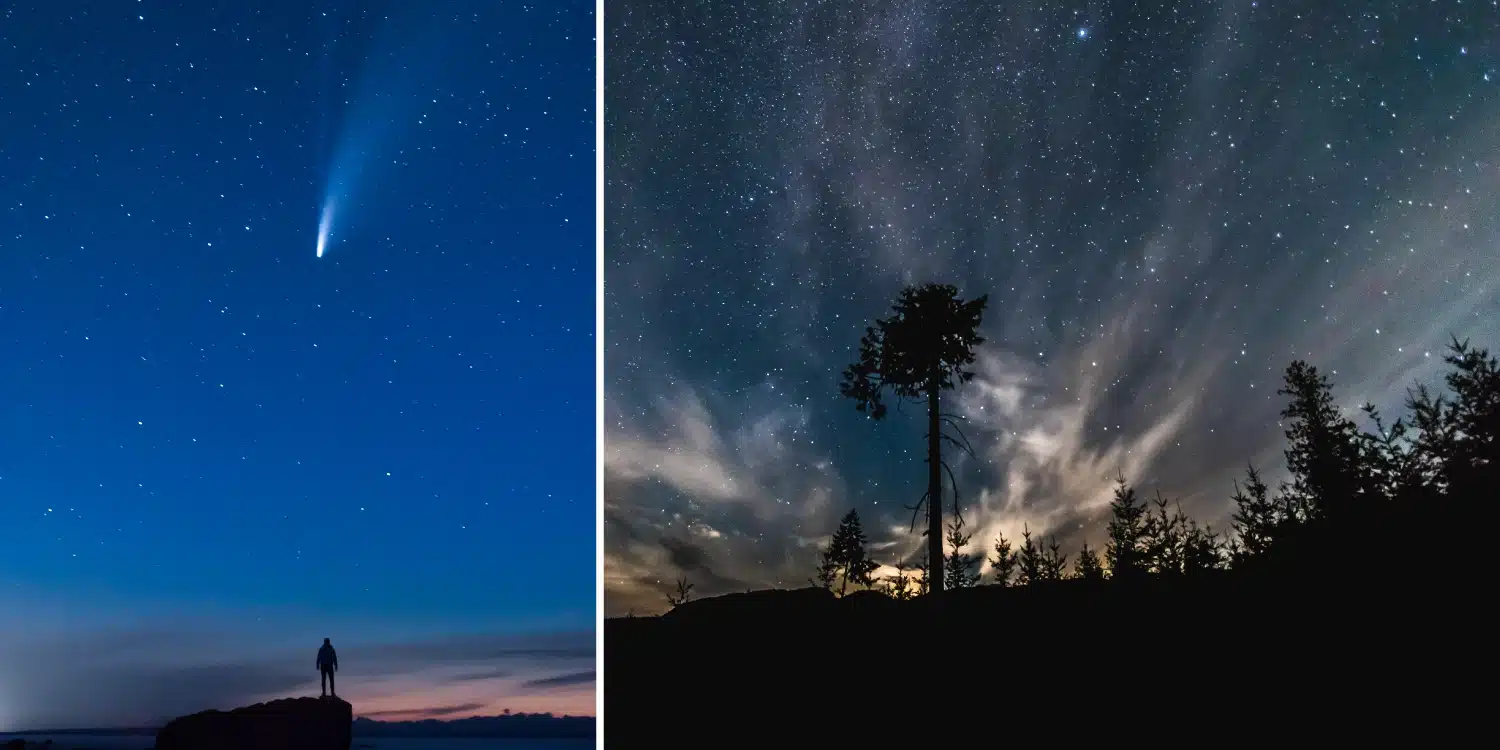 comet in the night sky