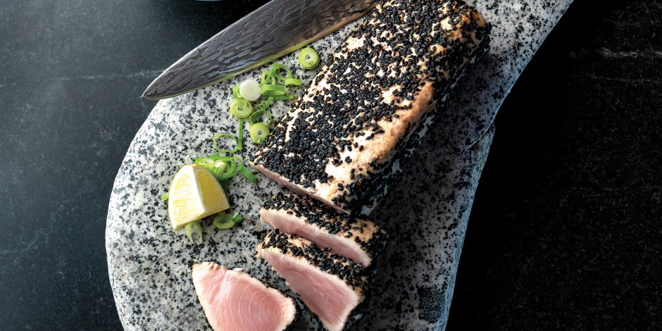 black sesame crusted seared tuna