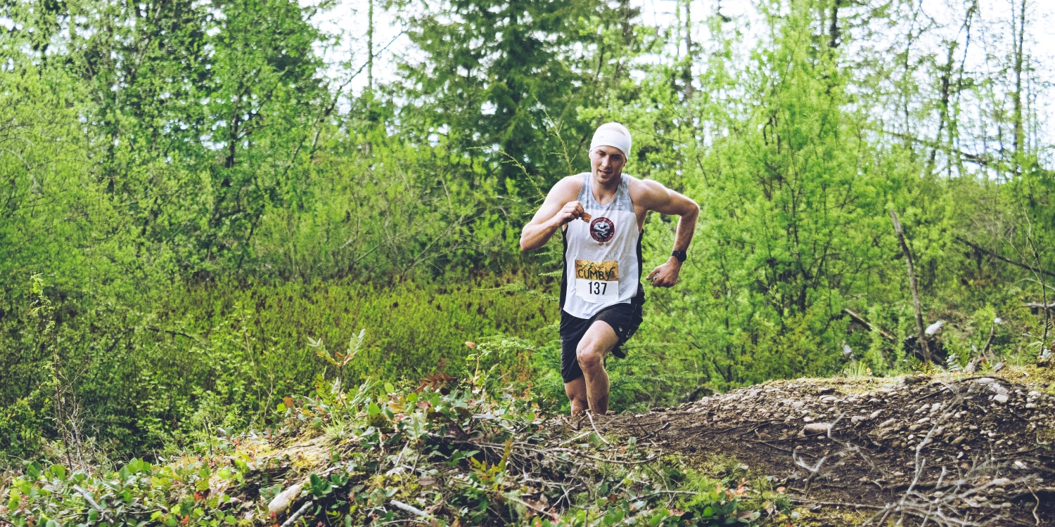 The Cumby runner cresting a hill