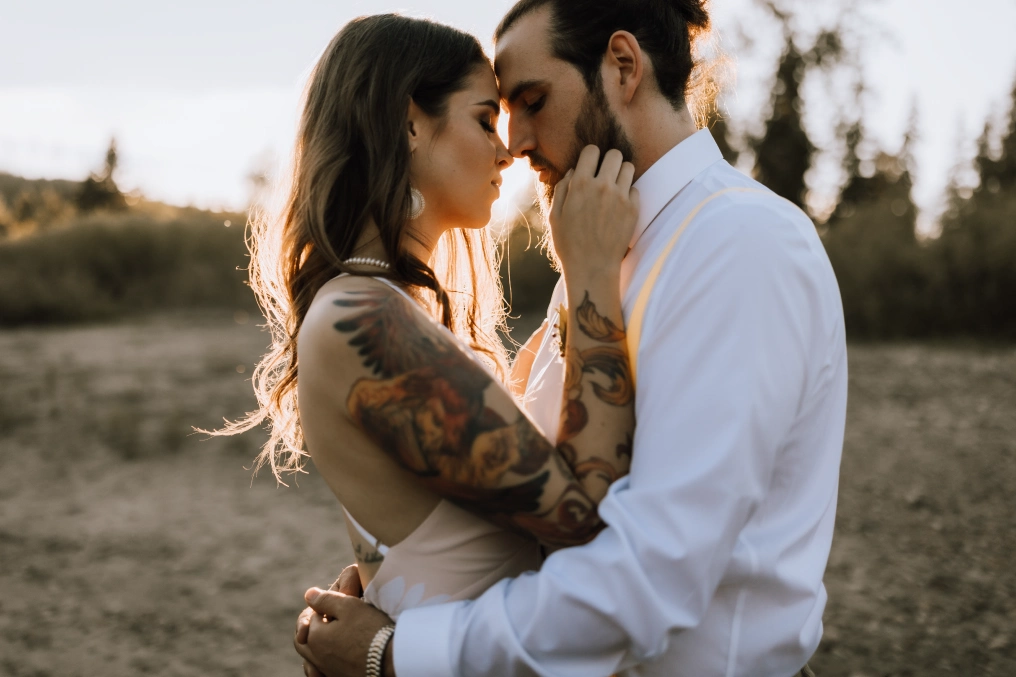 Featured Photographer: Emily Palmer Intimate engagement portrait at sunset by Vancouver Island photographer Emily Palmer