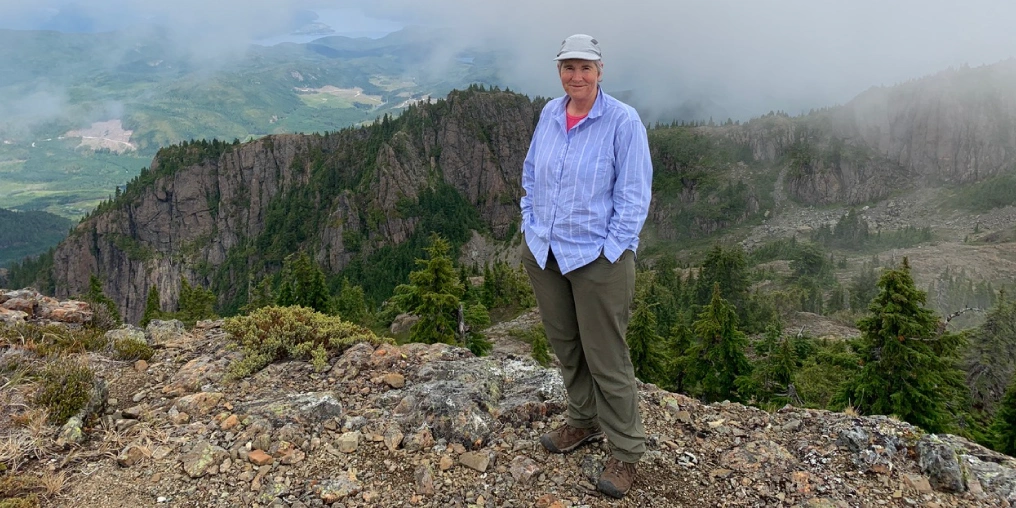 Comox District Mountaineering Club celebrates 100 years with its 2028 Hiking Challenge anet Beggs standing on Mount Kitchener summit after completing her 28th hike for the CDMC 2028 Hiking Challenge
