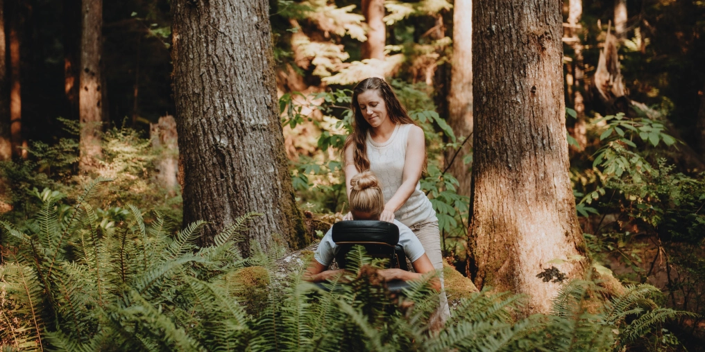 Collette at work in the forest