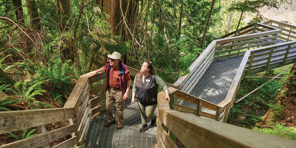 How an independent living retirement community empowers our elders Berwick by the sea residents out for a walk in the woods