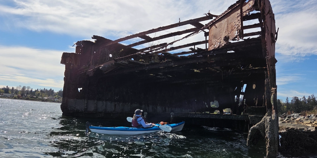 Fall in love with kayaking royston wrecks kayak close up