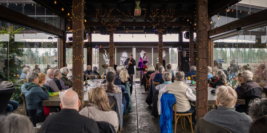 Georgia Straight Jazz Society celebrates two decades of jazz in the Comox Valley Steve Wallace Quartet performs live jazz at 40 Knots Winery under string lights